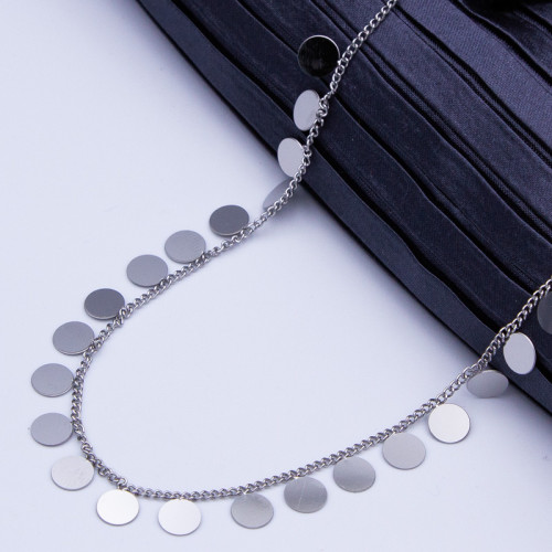 Підвіска-кольє сталь№857 40+5см на шию із вставочками медалькi біжутерія медсталь куплю великим оптом недорого за низькою ціною