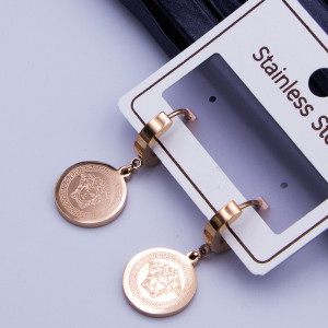 Сережки сталь №394   d-12mm з орнаментом куплю оптом медсталь сережки stainless steel