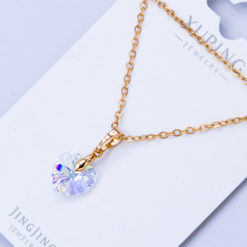 Комплект Xuping№898 42см камінь 10мм SWAROVSKI бiлого колеру медзолото оптом