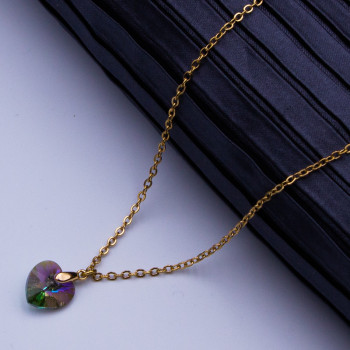 Комплект Xuping№899 42см камінь 10мм SWAROVSKI бiлого колеру медзолото опто