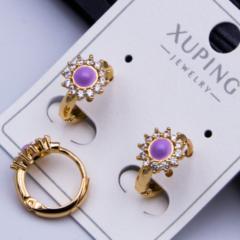 Сережки Xuping№626 d-12мм 5мм квіточка купити сережки XUPING оптом медичне золото від виробника