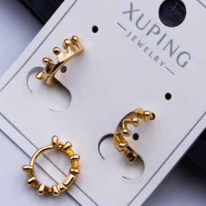 Сережки Xuping№382 d-10мм кільця з коронкою оптом сережки ксюпінг 18к від виробника