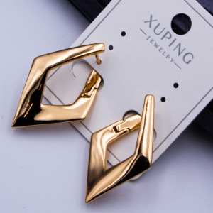 Сережки Xuping№403 32х23мм геометричної форми купити сережки xuping від виробника