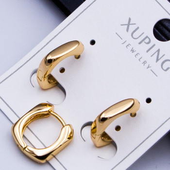 Сережки Xuping№548 12х12мм геометричної форми купити сережки Xuping 18к від постачальника