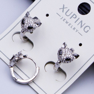 Сережки Xuping№339 d-10мм кільця лисеня з чорними очима оптом сережки Xuping 18к медзолото від постачальника