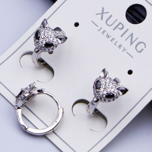 Сережки Xuping№339 d-10мм кільця лисеня з чорними очима оптом сережки Xuping 18к медзолото від постачальника