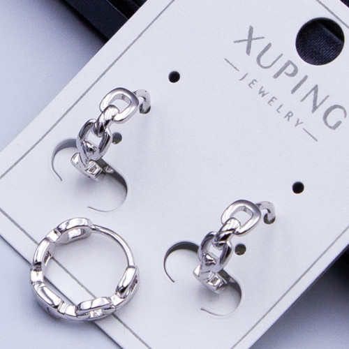 Сережки Xuping№338 d-10мм кільця родій купити сережки Xuping 18к медзолото від постачальника
