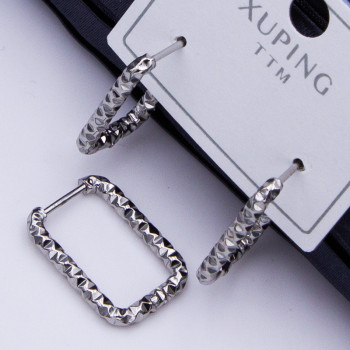 Сережки Xuping№408 20х10мм прямокутники з алмазною гранню купити сережки Xuping медичне золото для продажу
