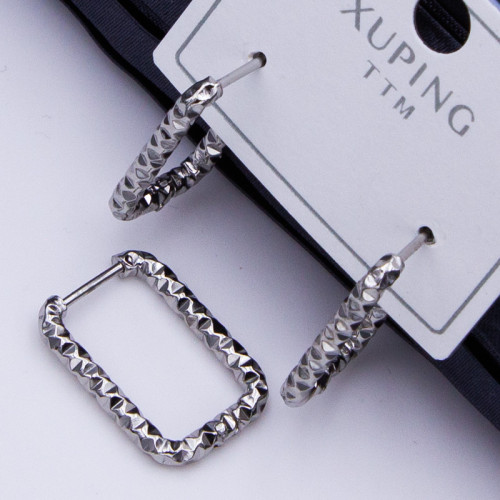 Сережки Xuping№408 20х10мм прямокутники з алмазною гранню купити сережки Xuping медичне золото для продажу