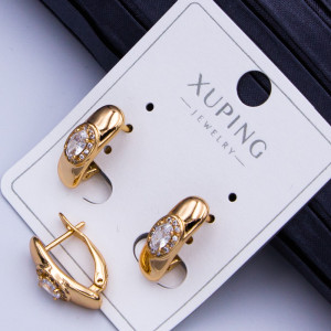 Сережки Xuping№906   5мм циркон бiлого кольору дорожка  h-15мм куплю медичне золото оптом