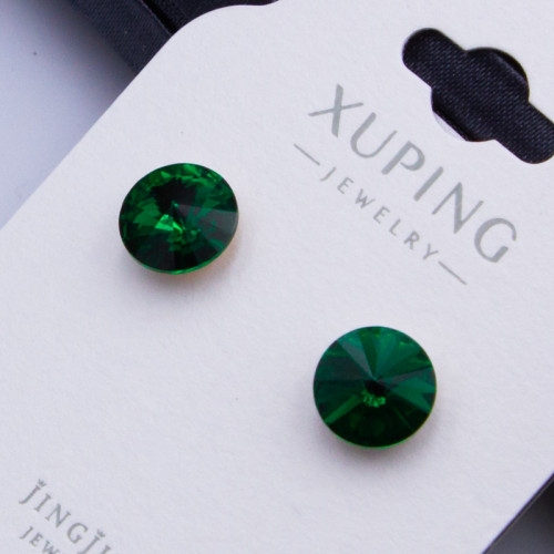 Гвоздики Xuping№749  8мм SWAROVSKI зеленого кольору куплю оптом пусети SWAROVSKI від виробника