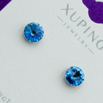 Гвоздики Xuping№742 6мм SWAROVSKI голубого кольору куплю оптом сережки xuping SWAROVSKI від виробника