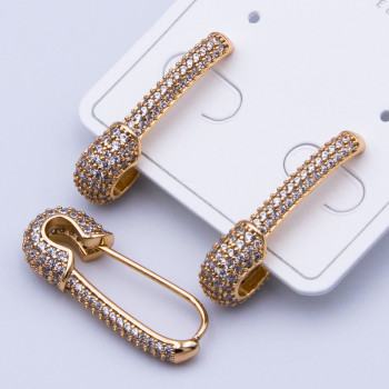Сережки Xuping№378   шпилька 25см з цирконом18к медичне золото куплю оптом від виробника