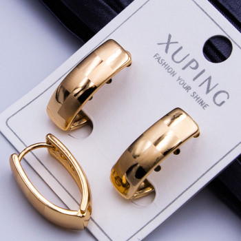 Сережки xuping№407  h-18мм шир 6мм кути 18к купити оптом вироби з медзолото відвиробника