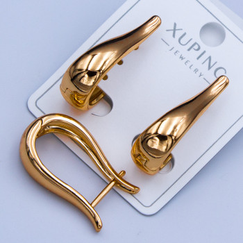 Сережки Xuping№574  25мм ширина 5мм геометричної форми купити сережки Xuping 18к від постачальника Рейтинг:      0 відгуків