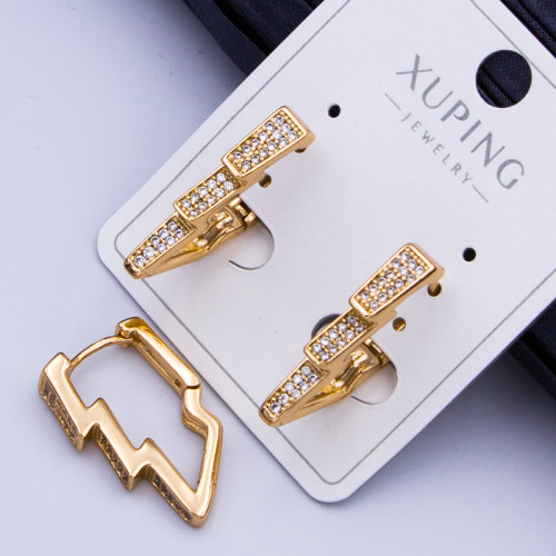 Сережки Xuping№578А кути з цирконами довжина 25мм куплю сережки Xuping18к медзолото оптом постачальник
