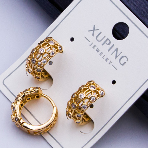 Сережки Xuping№443 d-12мм з білими цирконами Сережки Xuping оптом медичне золото 18к склад оптовий