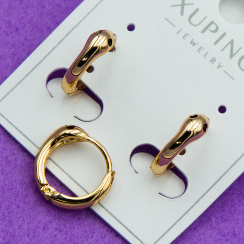 Сережки-кільця Xuping№690 10мм 18к кільця маленькі під золото з головою змеi куплю медзолото оптом від виробника в інтернет магазині