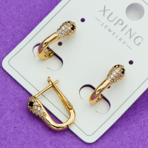 Сережки Xuping№729 змії з синіми очима медичне золото оптом купити