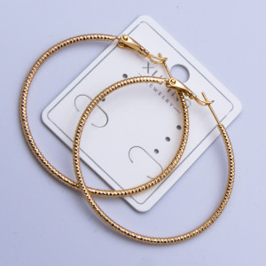 Сережки-кільця Xuping№836 d-4.5см 18к діамантова грань перекручена куплю оптом медзолото сережки 18к від виробника