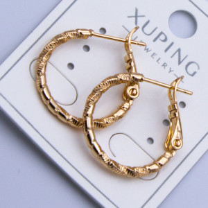 Сережки-кільця Xuping№840В d-2.0см 18к діамантова грань перекручена куплю оптом медзолото сережки 18к від виробника
