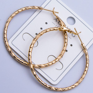 Сережки-кільця Xuping№839 d-4.0см 18к діамантова грань перекручена куплю оптом медзолото сережки 18к від виробника