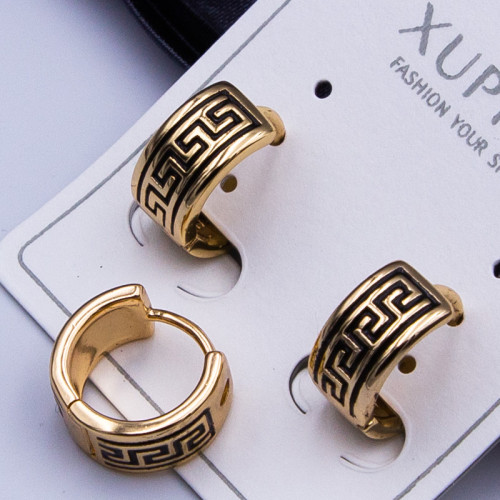 Сережки xuping№350 d-12мм шир 5мм 18к з орнаментом купити оптом вироби з медзолото відвиробника